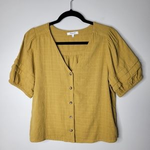 Madewell Yellow Button Down Blouse